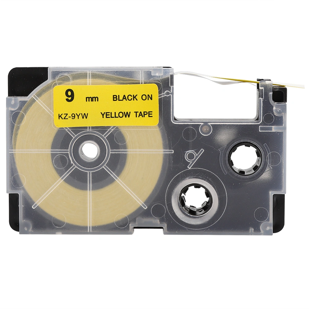 9mm Tape Cartridge for Casio Label Maker Printer KL-60/120/170/780/820 CW L300(Black on Yellow )