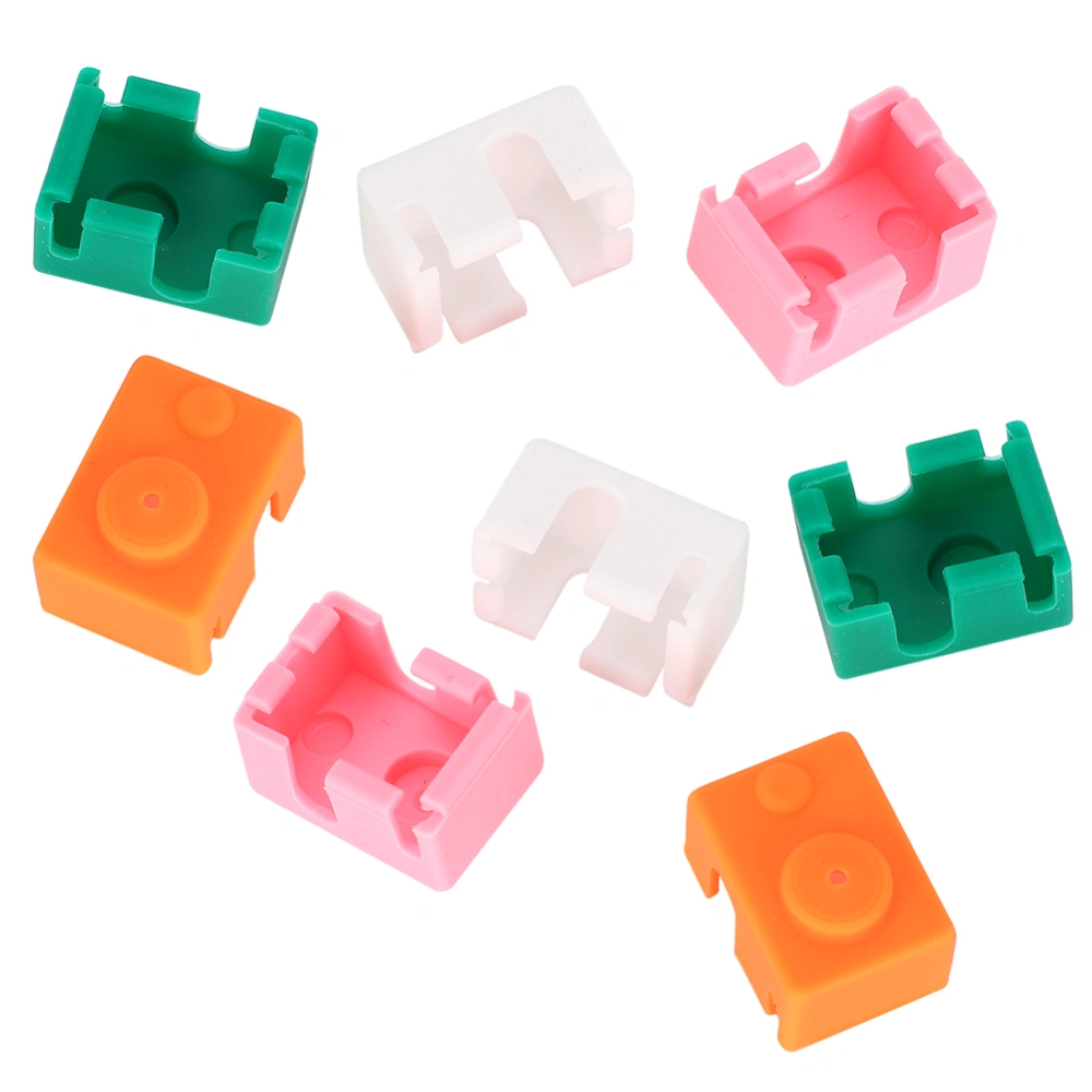 8Pcs Silicone Case High Temperature Resistance Heater Block Cover 3D Printer Accessories