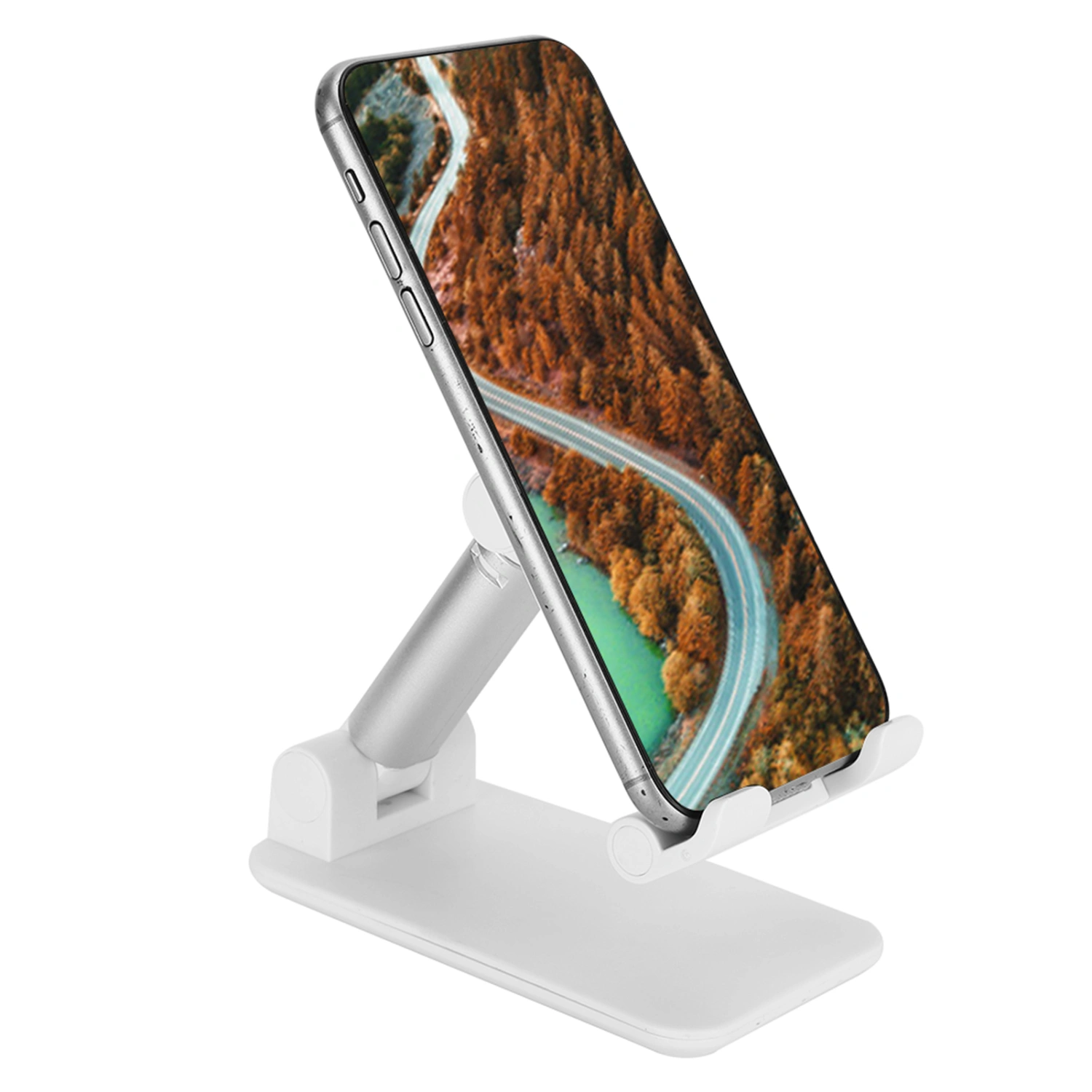 Adjustable Desktop Stand Holder Foldable Mirror Face Bracket for Mobile Phone TabletWhite