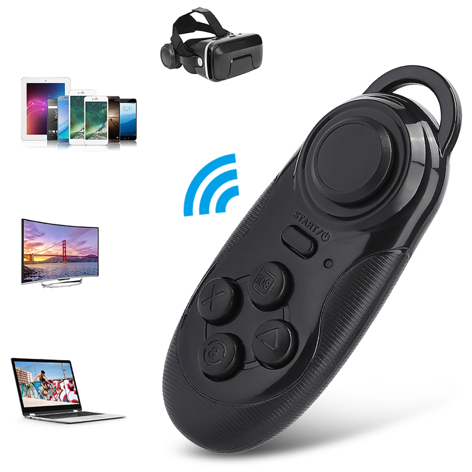Multifunction Handle Phone Bluetooth Mini Gamepad VR Glasses Remote Controlblack