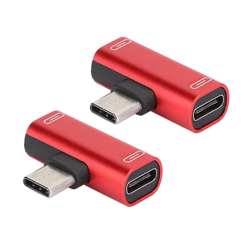 2PCS TypeC Converter Splitter Dual 2 In 1 to Headphone USB Audio Charger Adapter Red(Red )