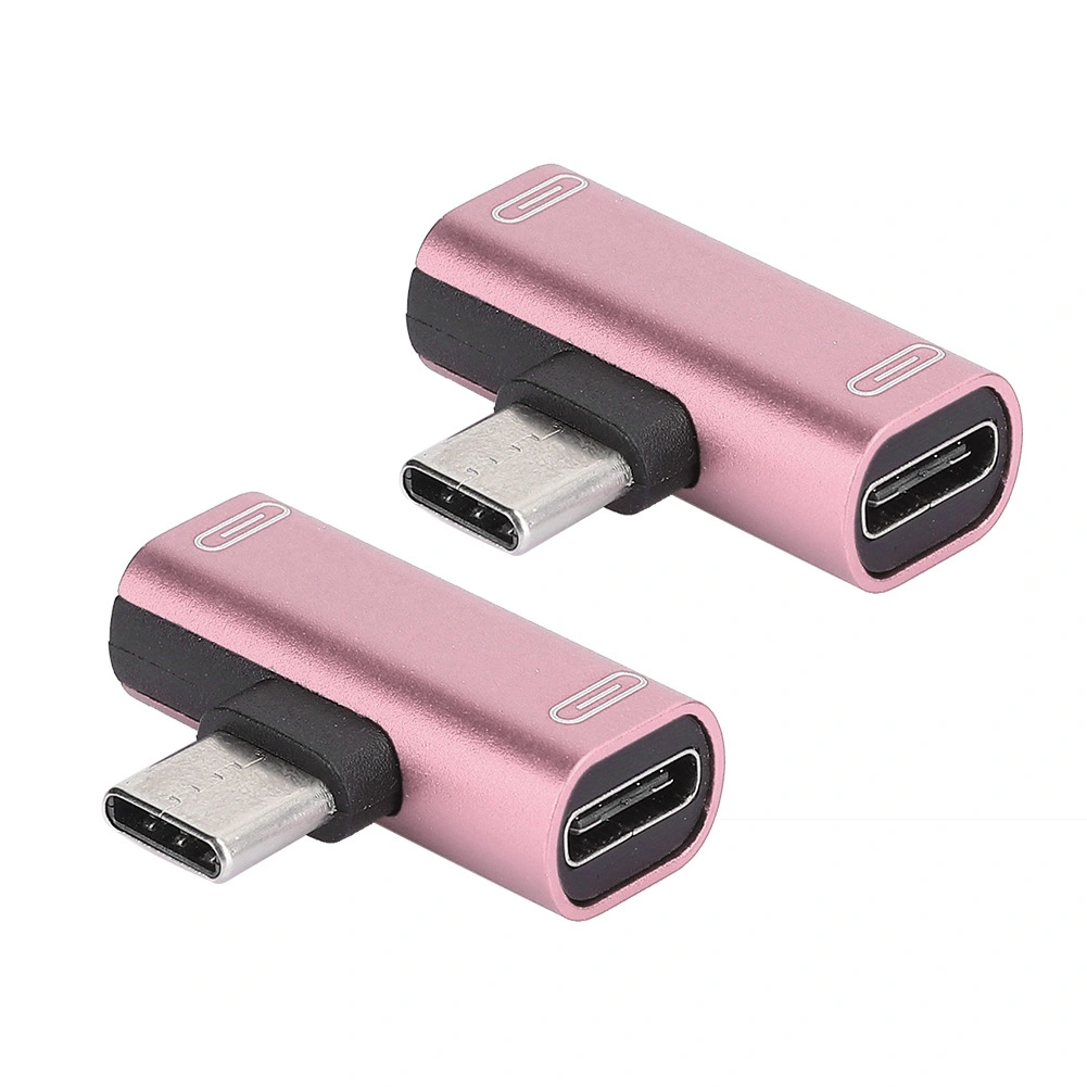 2PCS TypeC Converter Splitter Dual 2 In 1 to Headphone USB Audio Charger Adapter Pink(Pink )