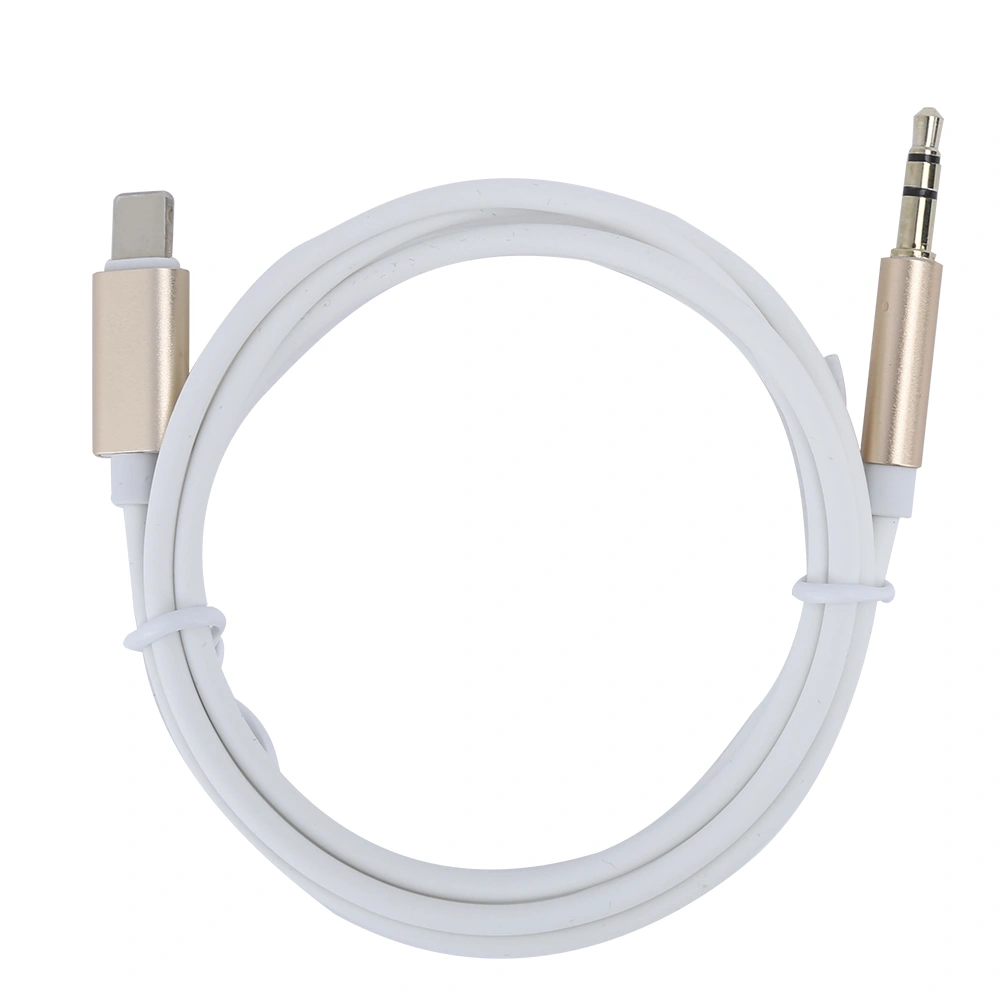 Portable Vehicle Audio Cable for IOS Connector to 3.5mm AUX Adapter Plug for IOS/7/8 / XGold and White (With Package)