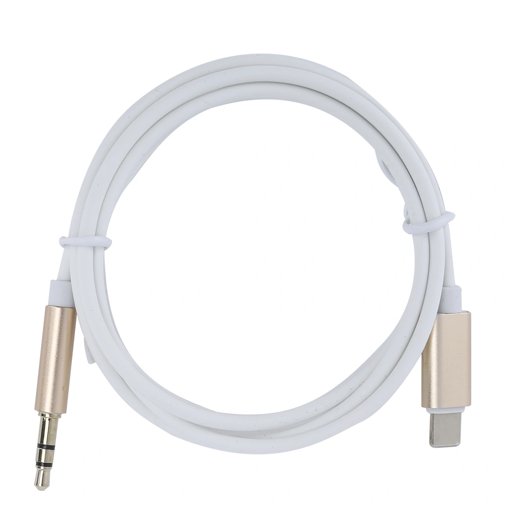 Portable Vehicle Audio Cable for IOS Connector to 3.5mm AUX Adapter Plug for IOS/7/8 / XGold and White (With Package)