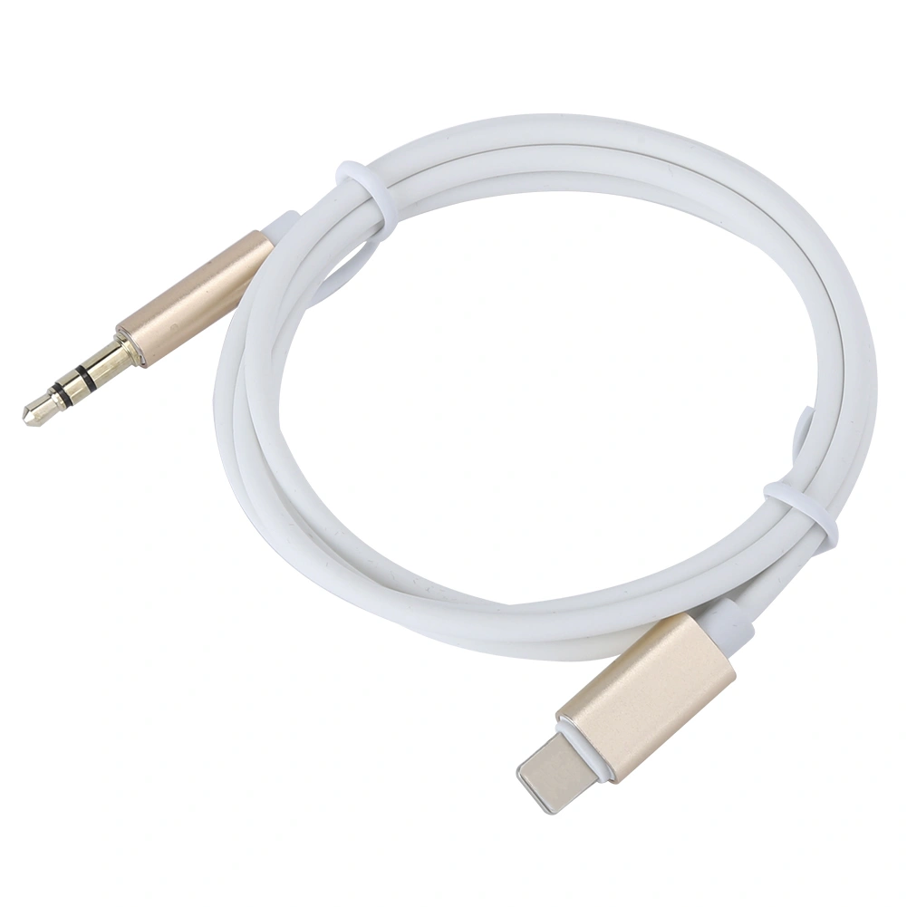 Portable Vehicle Audio Cable for IOS Connector to 3.5mm AUX Adapter Plug for IOS/7/8 / XGold and White (With Package)