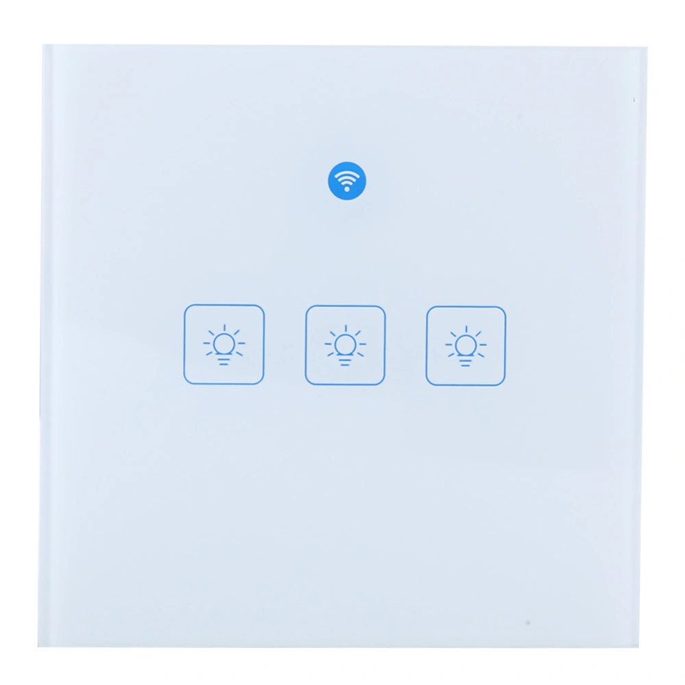 WiFi Smart Wall Touch Switch Phone Remote/Intelligent Voice Control EU Plug 100‑240VEU‑3 Way