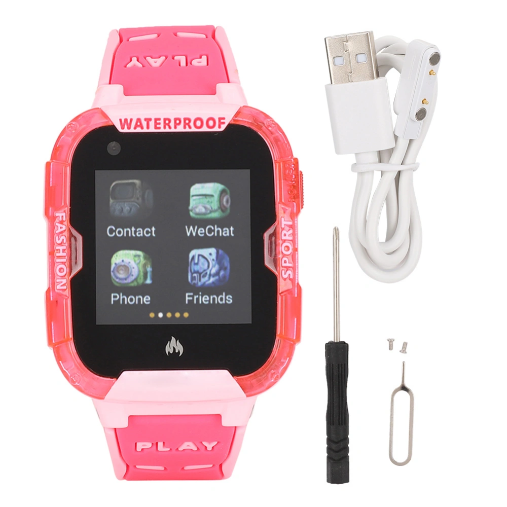 1.44-Inch HD Color Touch Screen 4G GPS+AGPS+WiFi+LBS Positioning SOS IP68 Waterproof SmartwatchSouth American Pink