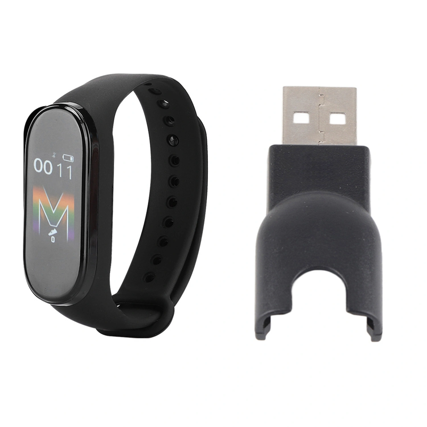 M5 Waterproof Smart Bracelet Touch Screen Step Counting Sports Band Watch Black