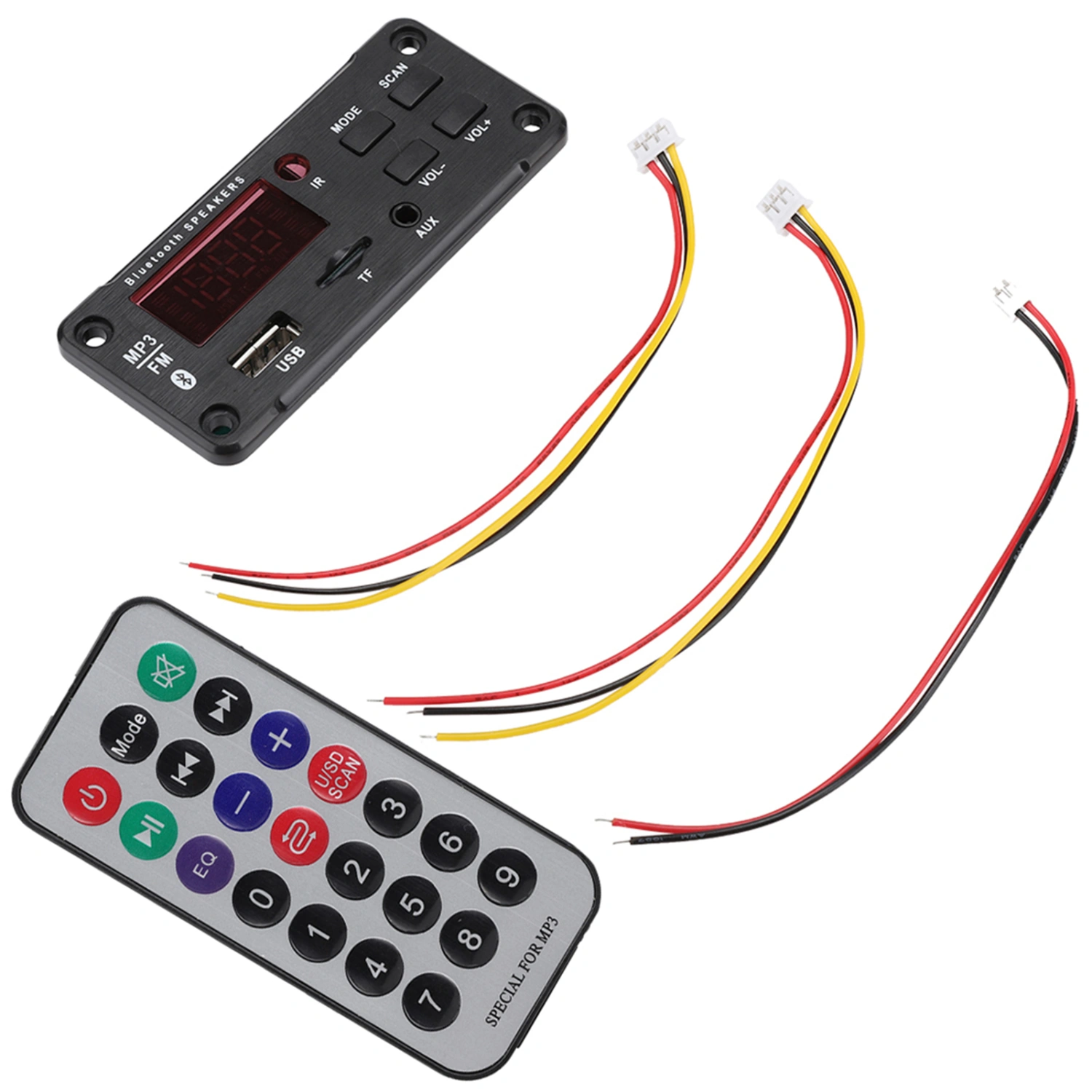 Car Speaker Bluetooth5.0 Mp3 Decoding Board Color Screen Display Decoding Module