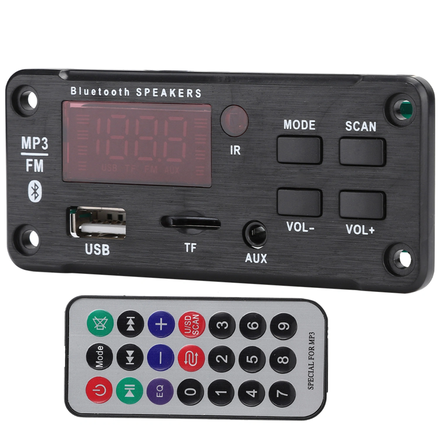 Car Speaker Bluetooth5.0 Mp3 Decoding Board Color Screen Display Decoding Module