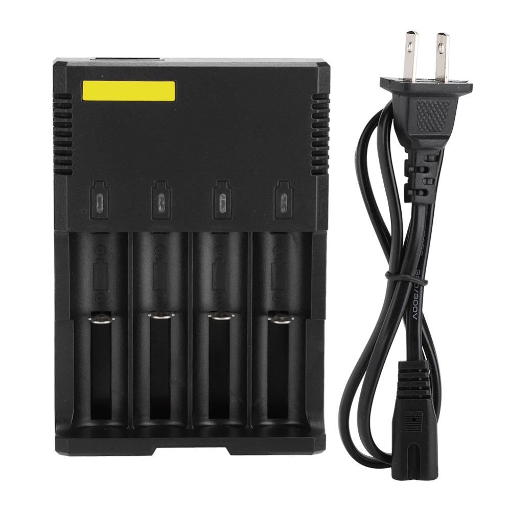 4-Slot ABS Battery Charging Device Charger with LED Display Reverse Polarity Protection 100-240V US