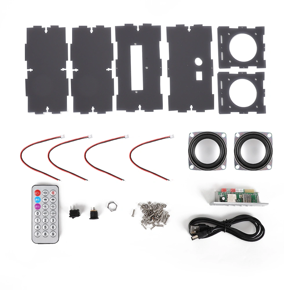 Bluetooth Speaker DIY Kit MP3 Music Pack Stereo sound 3W Mini Power Amplifier with Remote ControlGray
