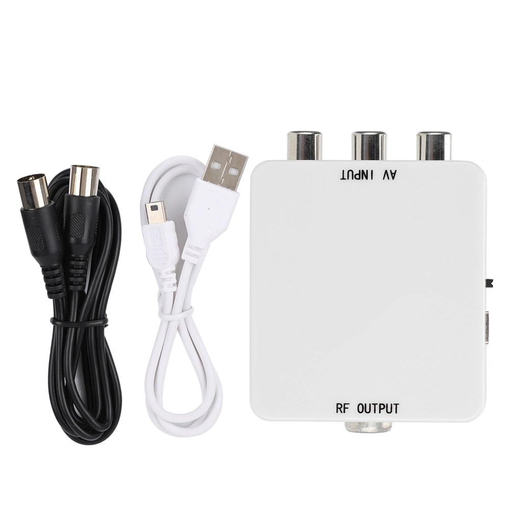 AV to RF Mini Video Converter Box Driver Free Adapter TV Signal Switcher 67.25Mhz 61.25Mhz