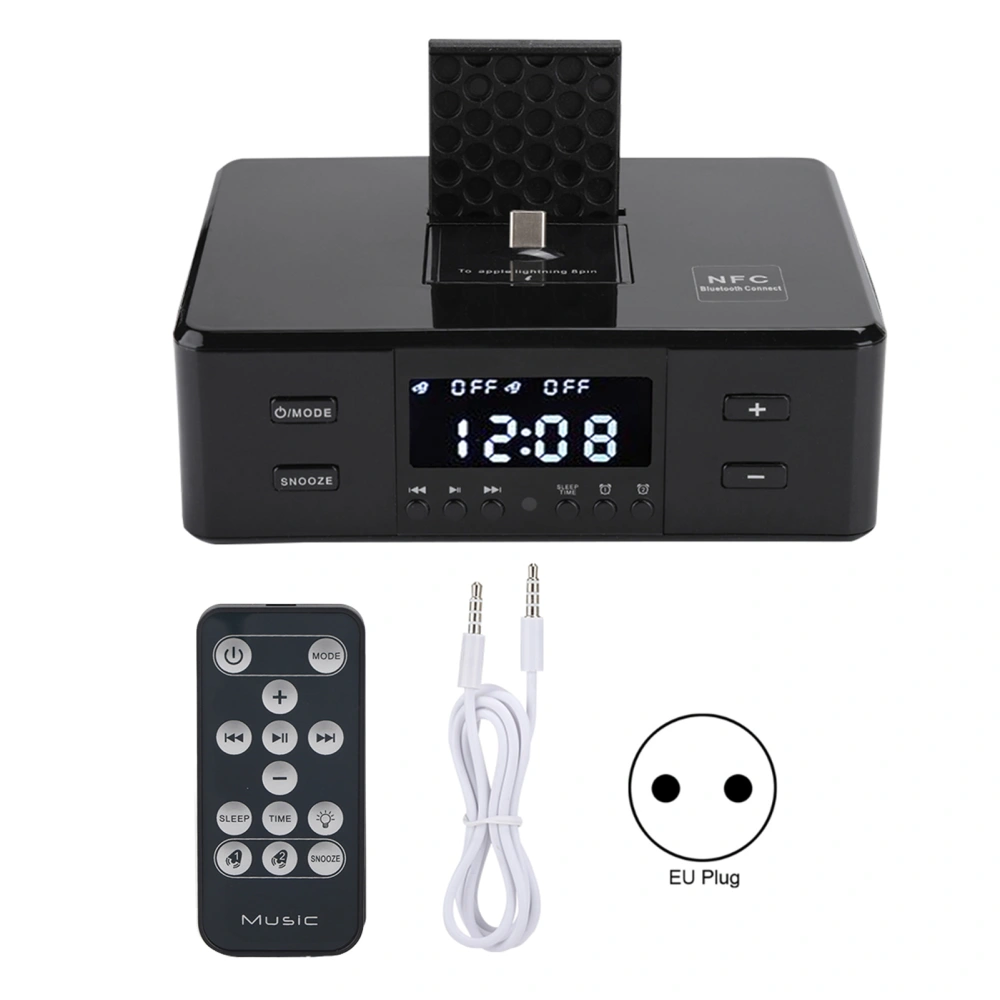 D9PRO 3 in 1 Alarm Clock USB Charging Playback FM Stereo Radio Bluetooth Speaker 110‑240V