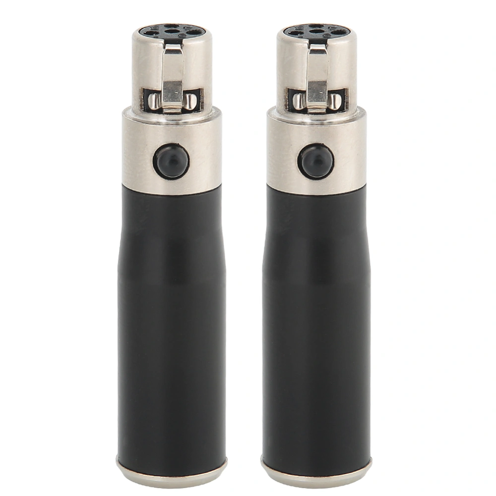 2PCS Mini XLR 3pin Male to Mini XLR 4pin Female Zinc Alloy Casing Audio Adapter Connector