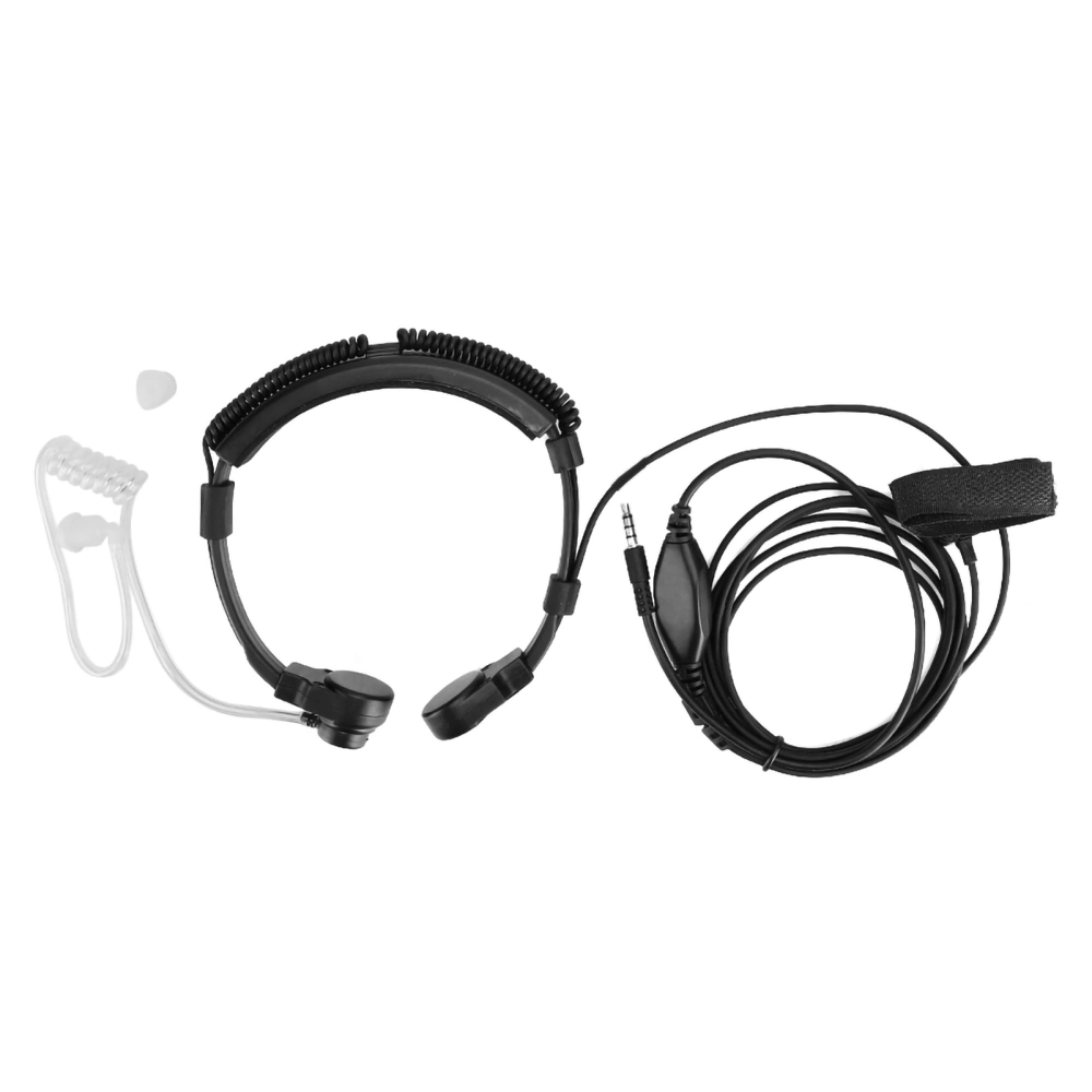 3.5mm Throat Mic Microphone Earphone PTT Adjustable Concealed Air Conduit for Smartphone