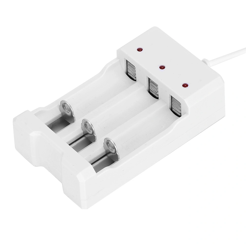 A03 White ABS Eco Friendly High Temperature Resistance 3 Slot USB Charger Charging for Aa AAA Battery