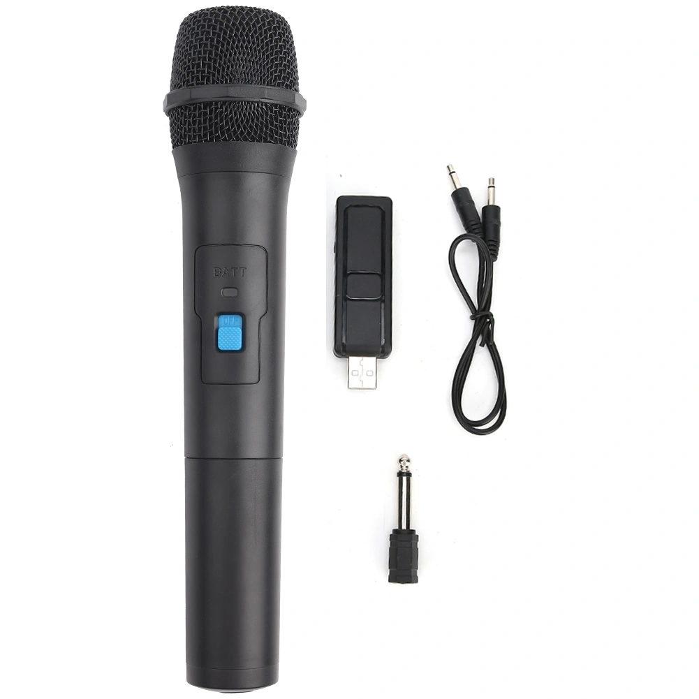Black ABS Plastic Professional Universal Handheld VHF Wireless Microphone USB Reception Mic