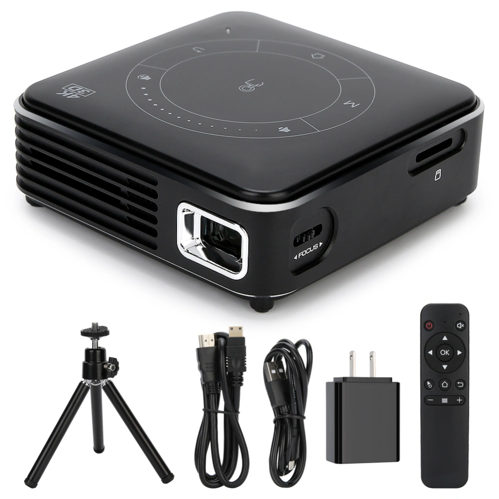 P11 32G 3D 4K Decoding Mini Portable Projector Home Video Player with Tripod(100-240V)US