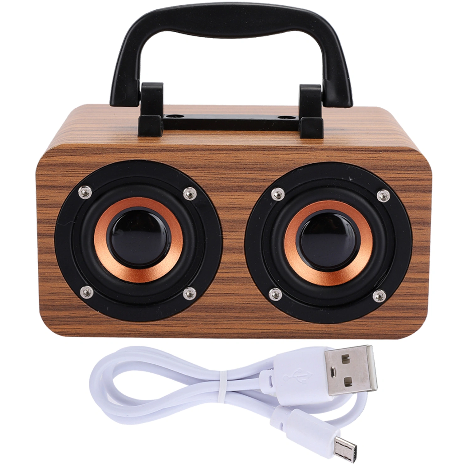 Retro Wooden Wireless Bluetooth Speaker Portable Music Player for Mobile Phone PCWood grain