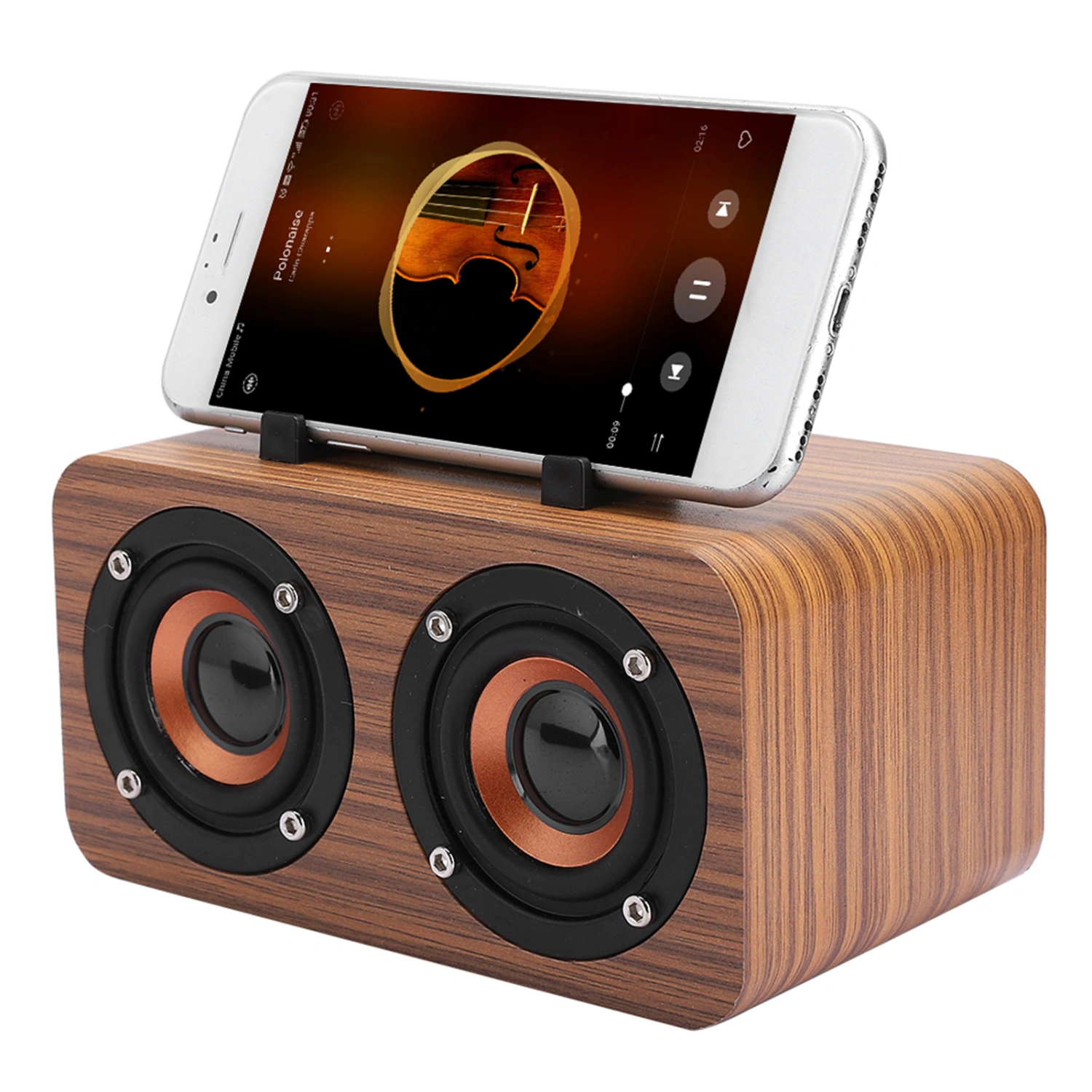 Retro Wooden Wireless Bluetooth Speaker Portable Music Player for Mobile Phone PCWood grain