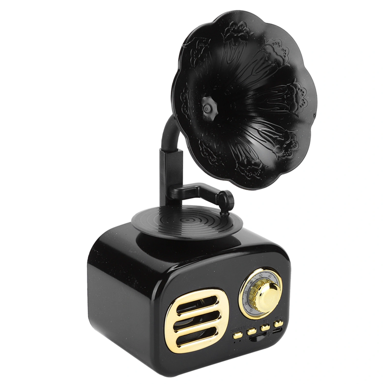 Mini Retro Bluetooth Smart Speaker Portable Loudspeaker Music Player for Desktop LaptopBlack