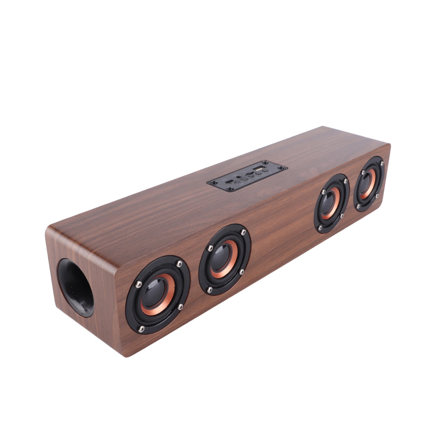W8C High Quality Solid Wooden Strip Bluetooth Speaker with LED Clock Display FM Functions