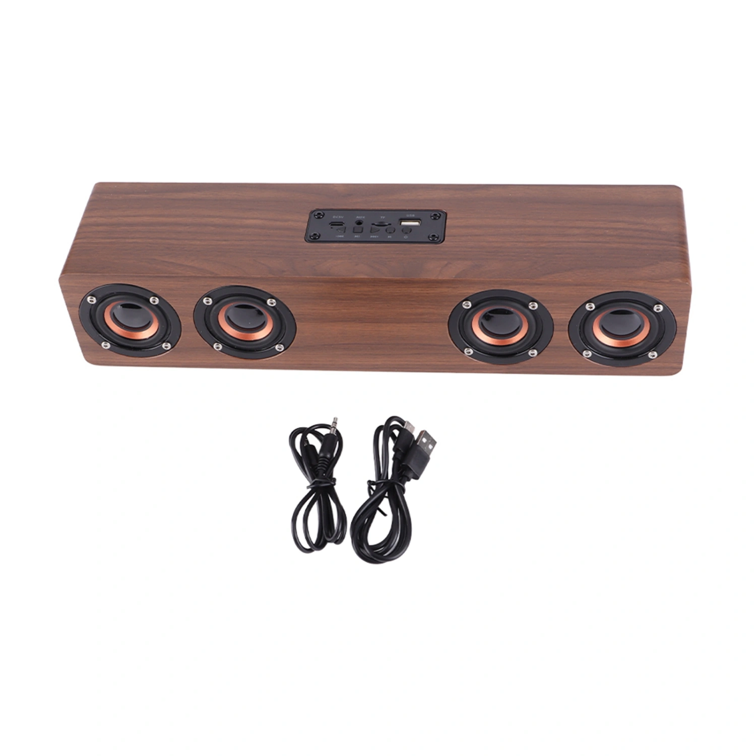 W8C High Quality Solid Wooden Strip Bluetooth Speaker with LED Clock Display FM Functions