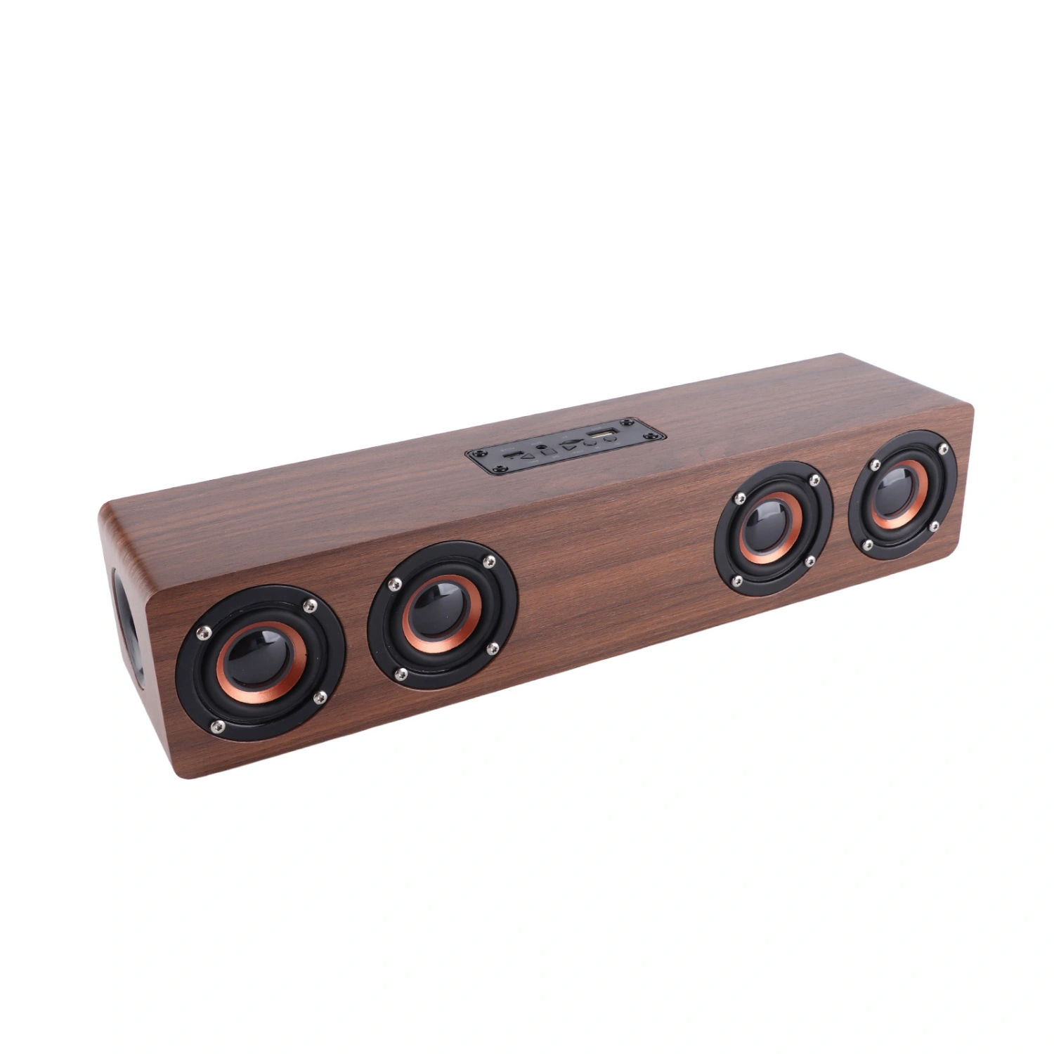 W8C High Quality Solid Wooden Strip Bluetooth Speaker with LED Clock Display FM Functions
