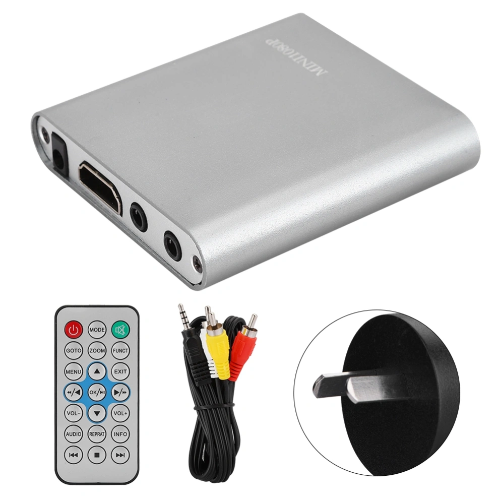 Mini 1080P HDMI Digital Media Player Hard Disk Decoder with Remote Control (100-240V)Grey AU