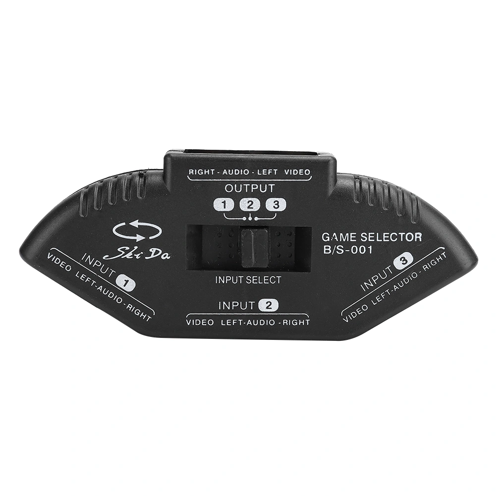 3 In 1 Out Audio Video RCA Splitter Black Switch Selector with AV Cable for DVD VCD VCRBlack