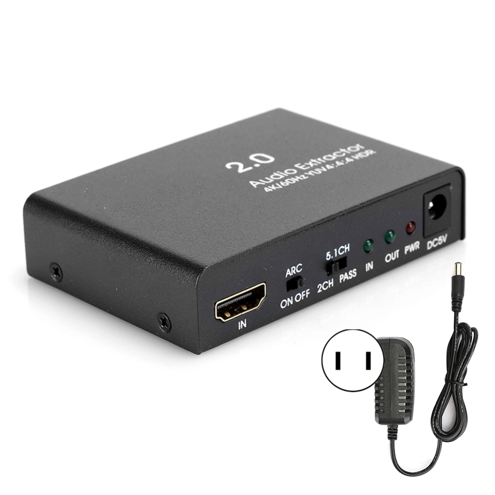 1x1 4K 60Hz HDMI 2.0 Audio Extractor Digital Optical Splitter YUV4:4:4 HDR (110-240V)US