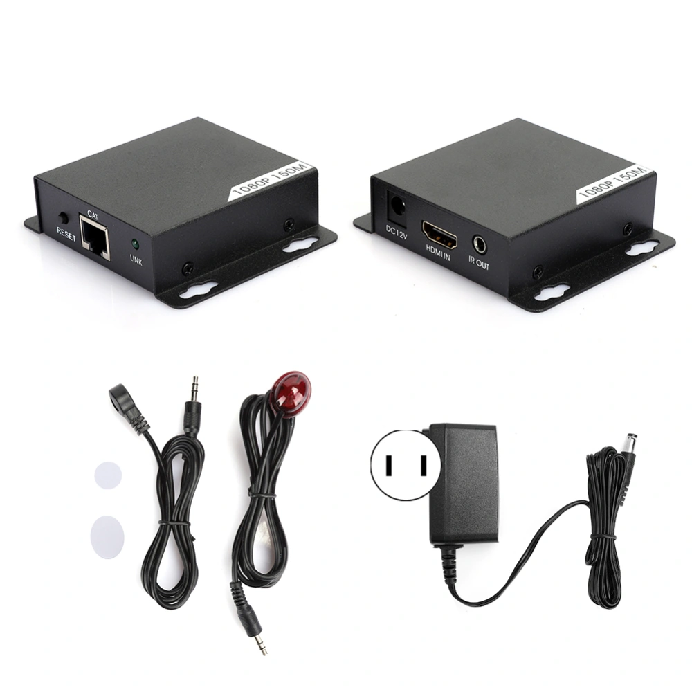 150m/492ft 1080P HDMI Extender Lossless Transmitter Receiver Adapter Kit (100-240V)US