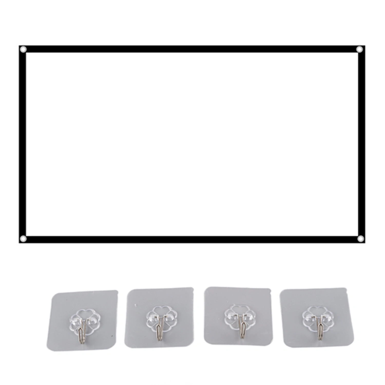 16:9 Portable HD Projector Screen Foldable Projection Curtain Polyester for Home Office60in