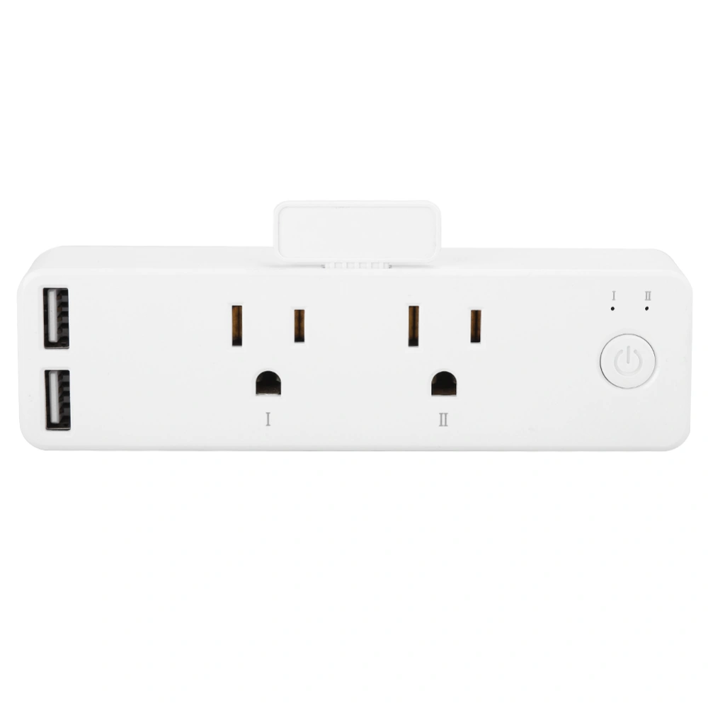 White US Plug Countdown Timing Wifi Double USB Branch Control Voice Smart Socket for Tuya/Alexa 110-240VWhite US Plug