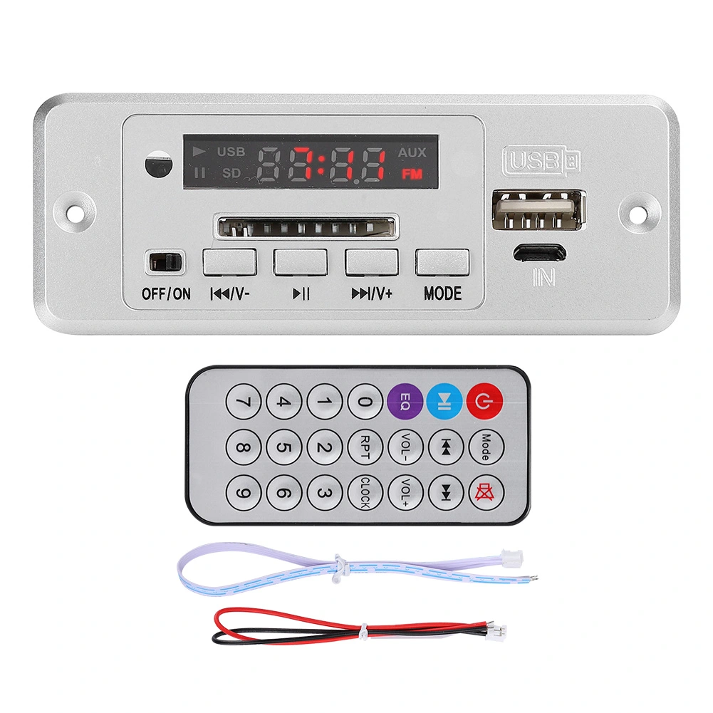 5V MP3 Audio Decoder Module USB FM Radio MP3 Decoding Board Music Player with Power AmplifierSilver