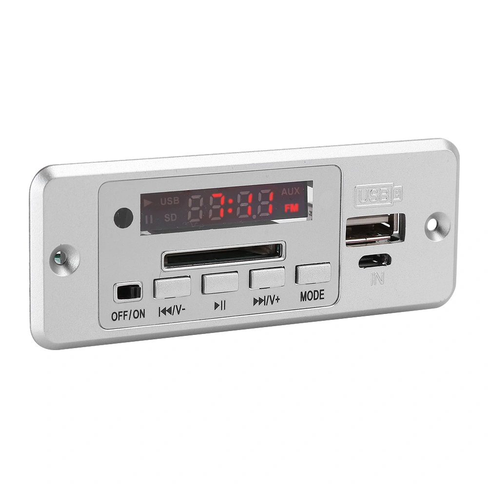 5V MP3 Audio Decoder Module USB FM Radio MP3 Decoding Board Music Player with Power AmplifierSilver