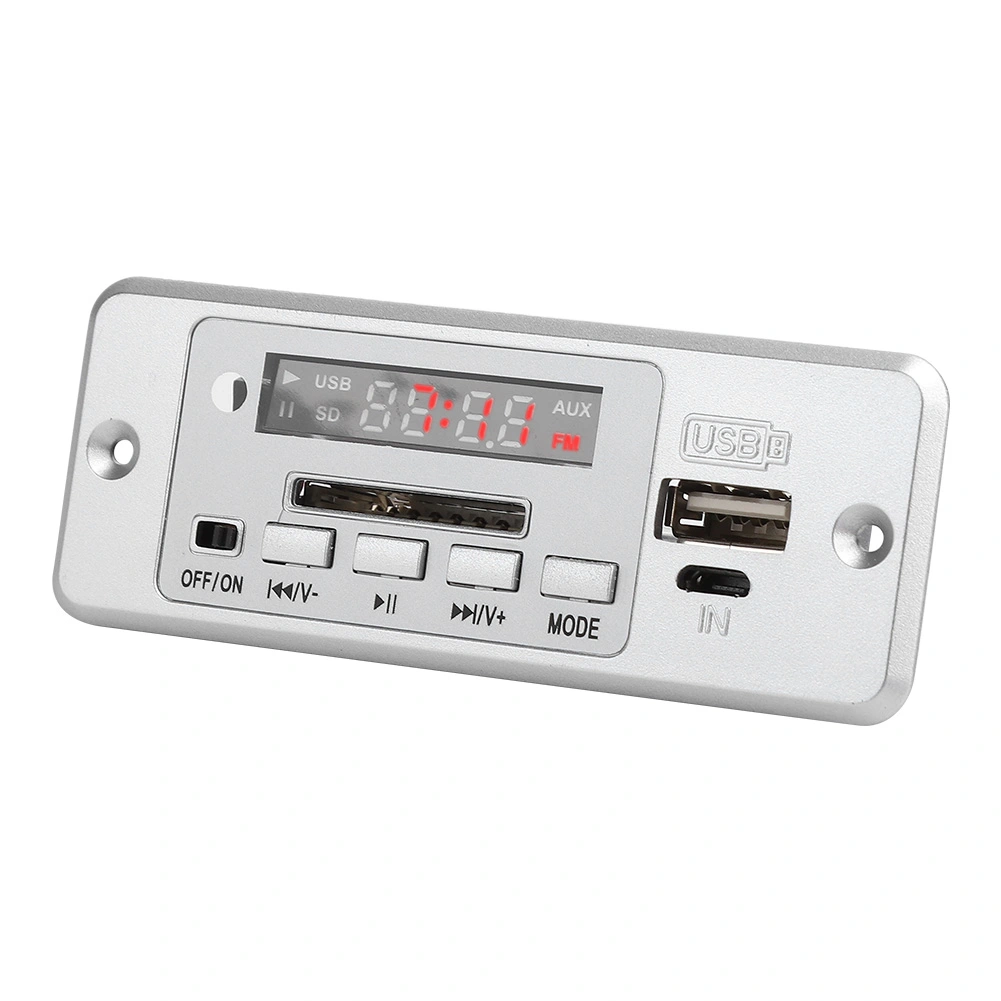5V MP3 Audio Decoder Module USB FM Radio MP3 Decoding Board Music Player with Power AmplifierSilver