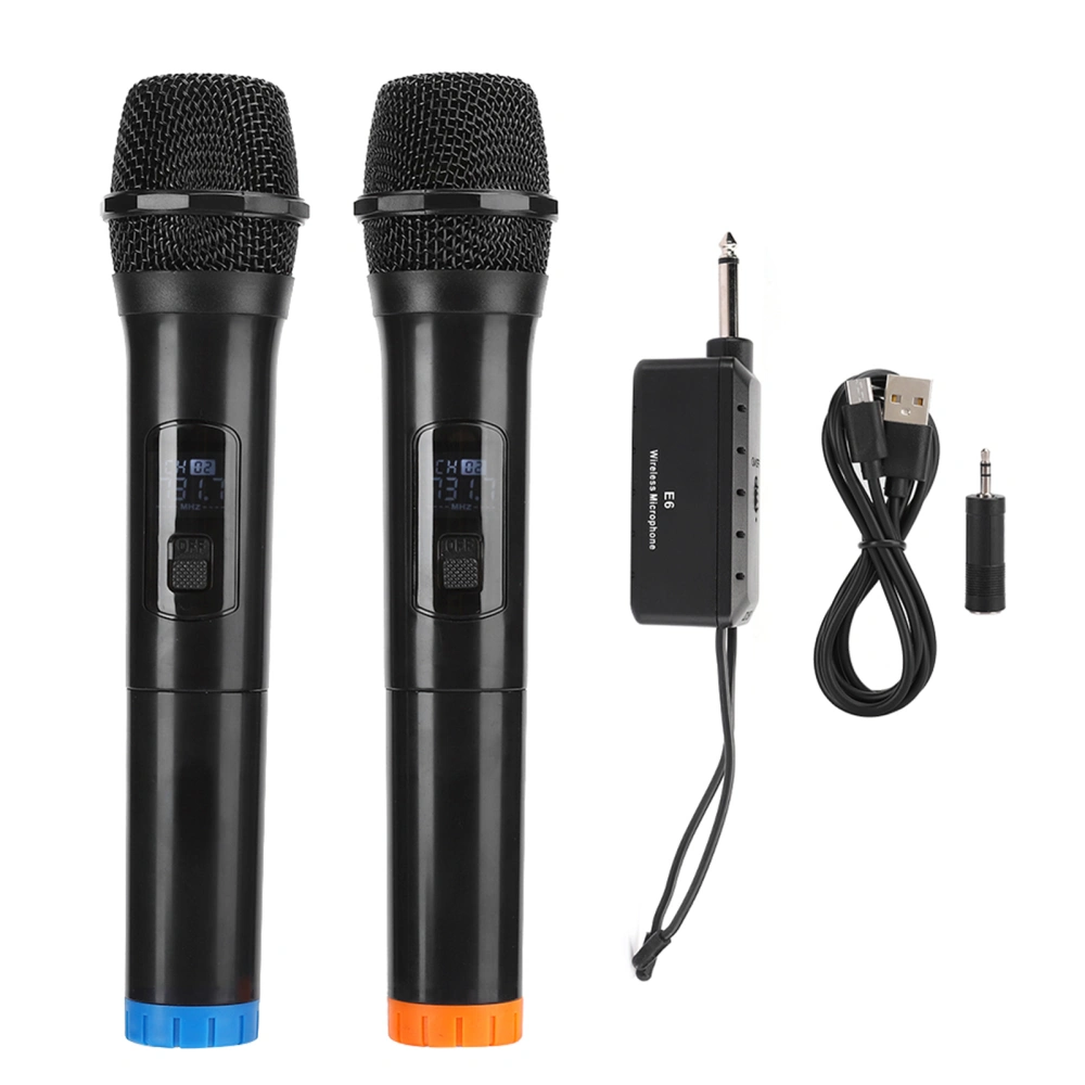 E6 Wireless USB VHF Dual Microphone Speaker Cordless Handheld Home Karaoke KTV Microphone