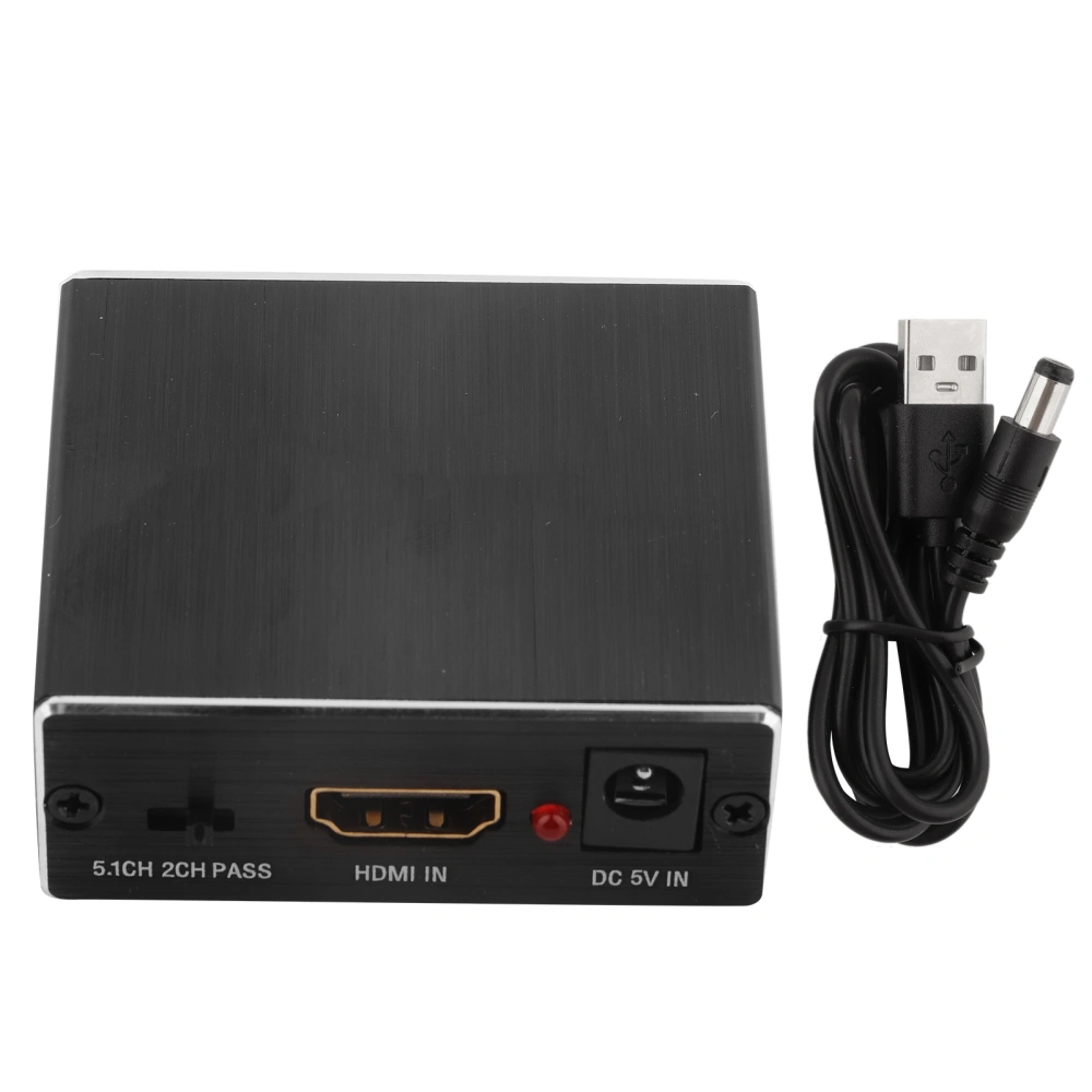 Professional Metal Black 4K x 2K HDMI to HDMI Optical SPDIF 3.5mm Audio Extractor AdapterBlack