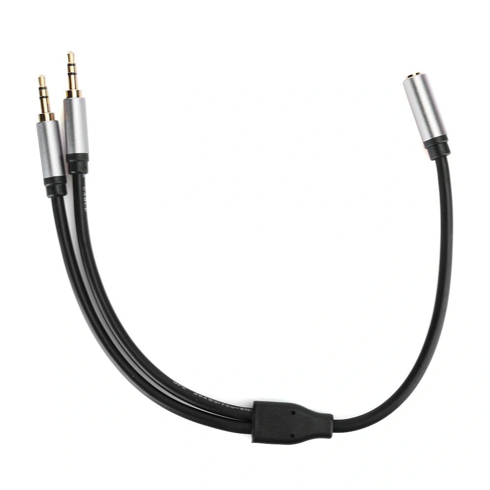 Audio Cable AUX 3.5mm 1 Female to 2 Male 1 Split in 2 TV Amplifier Speaker Mount Connection Wire0.3m/11.8in