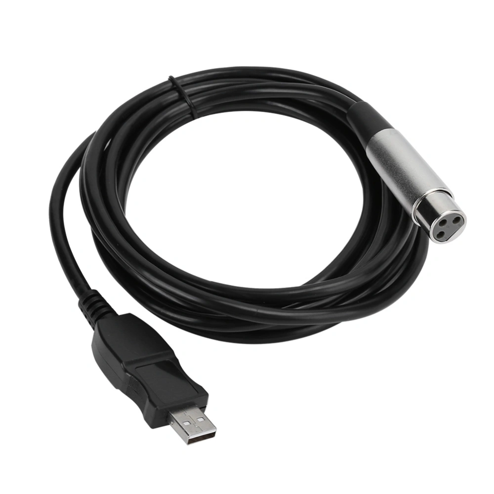 Microphone Mic Link Cable Adapter USB to XLR Microphone Link Cable Cord 3 Meter