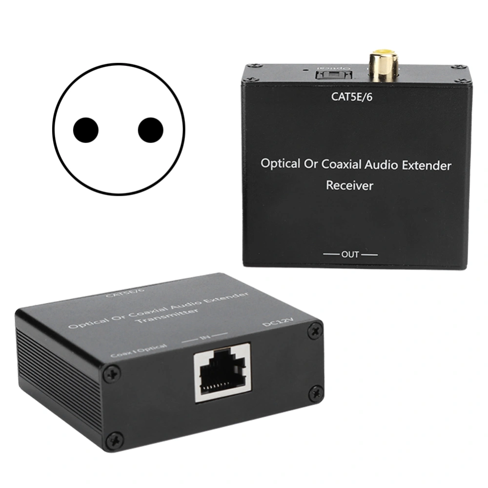 Digital Audio Extender Coaxial and Optical Fiber Converter for Cat5e/6 Cable Audio DecoderEU Plug