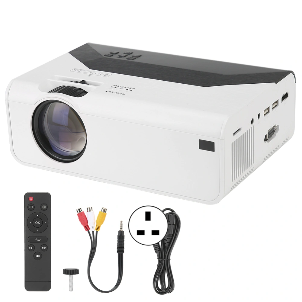 CF18 Office Entertainment High Definition LCD Projector 1800LM Black White 100‑240VUK 720P