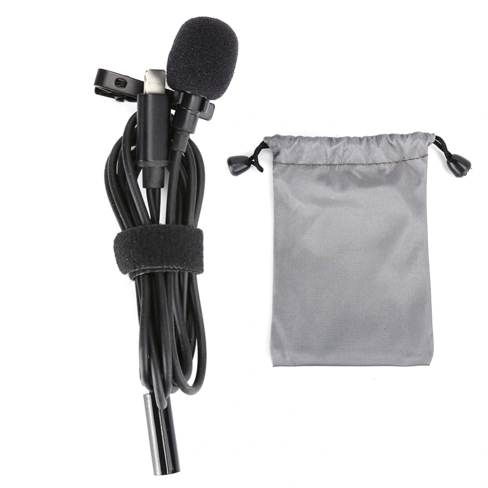 4.9ft Mini Microphone Hands Free Clip‑On Lapel Mic Hifi Sound Quality for Interview Video Recording