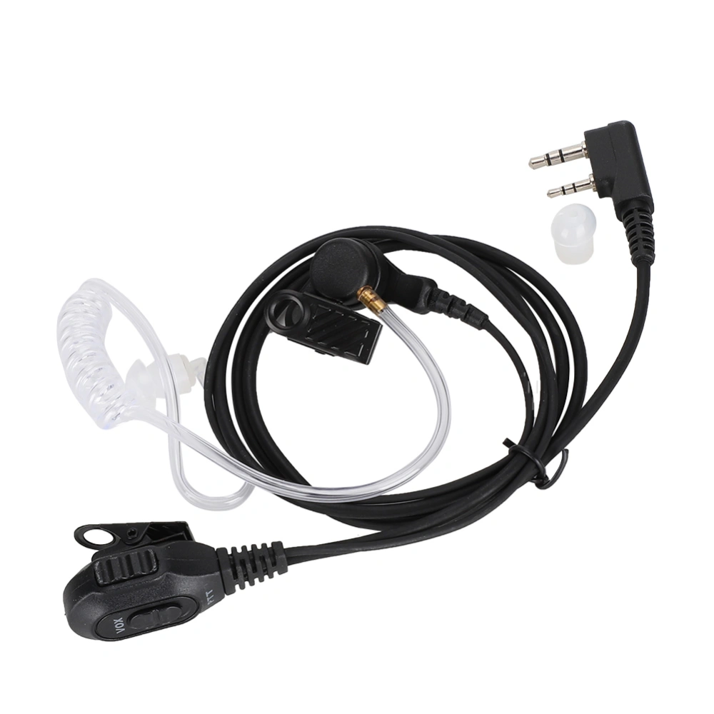 2 Pin PTT K Head Air Conduit Earpiece Earphone Support for VOX Fit for Kenwood