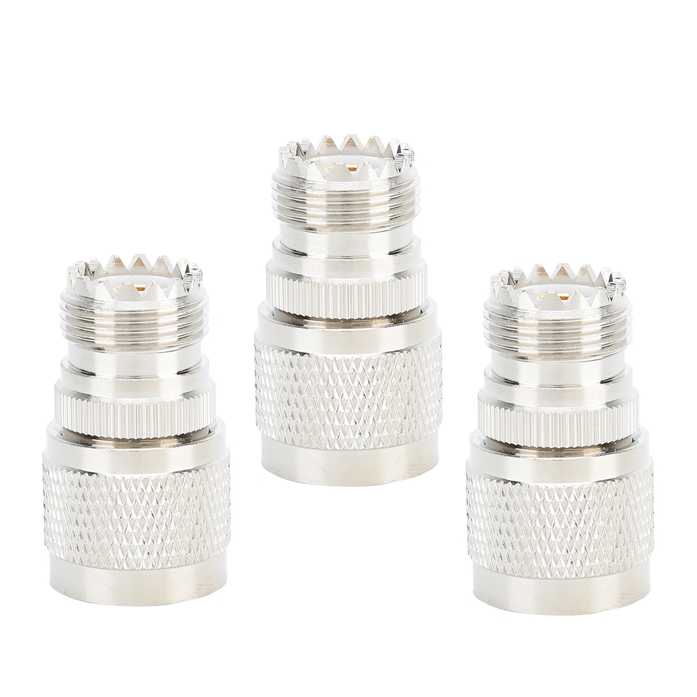 3pcs Straight N Type Male to UHF SO‑239 Female Adapter Connector for Coaxial Cable Adapters