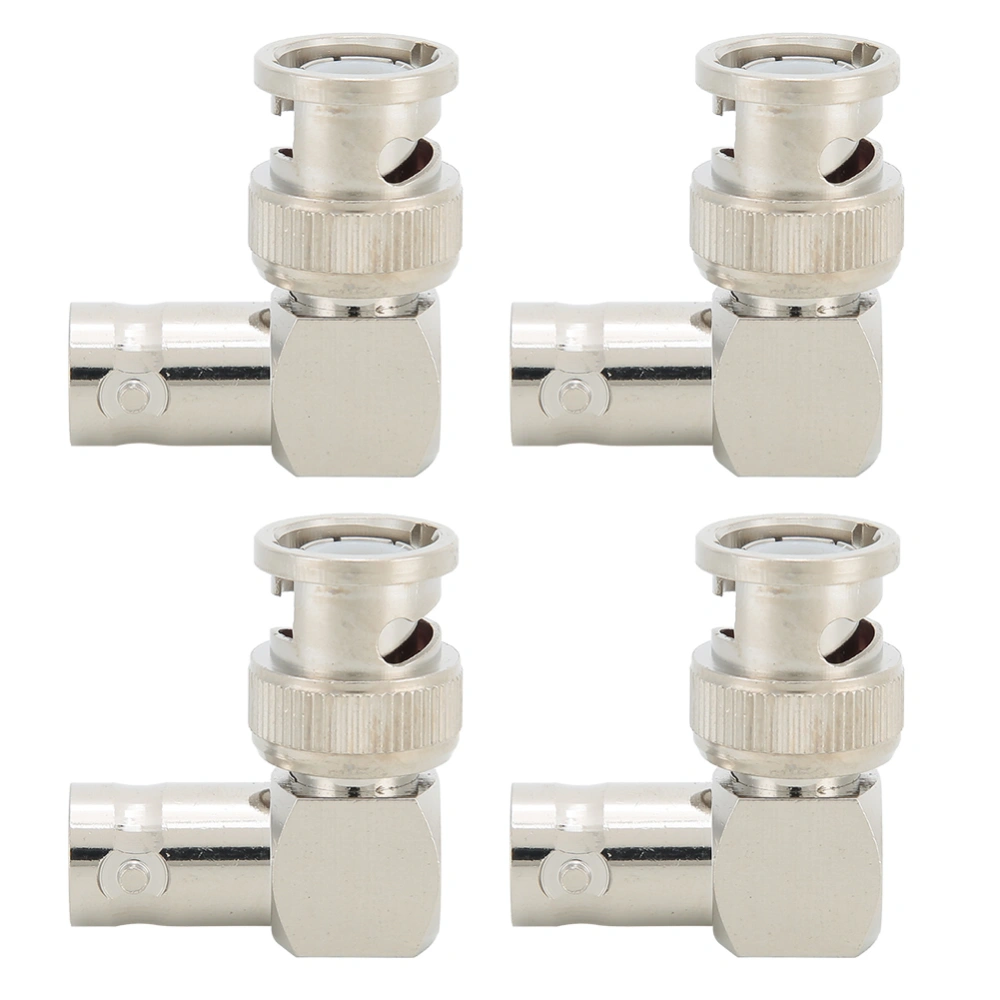 4pcs BNC Male to BNC Female Right Angle Elbow Adapter Connector 50 Ohms Brass Connector