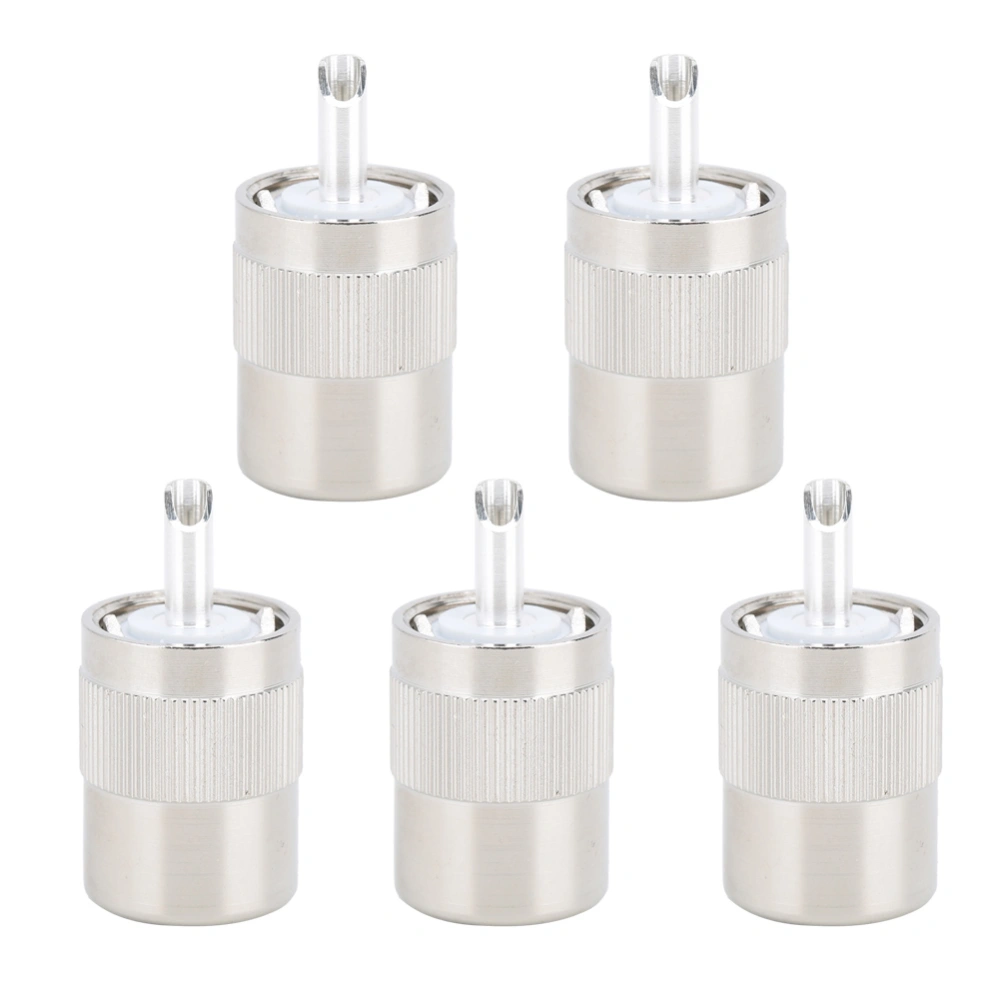 5Pcs UHF PL-259 Male Feeder Head Connector for 50 Ohm RG8 / RG214 / RG213 9913 / LMR400 Coaxial Cable