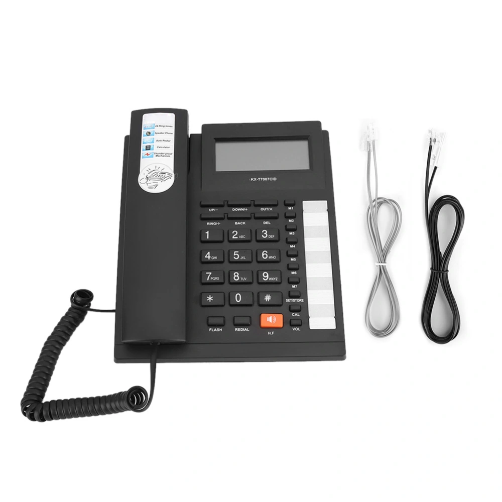 KX T7007 Dual Interface Caller ID Large Buttons Home Office Telephone Landline Black